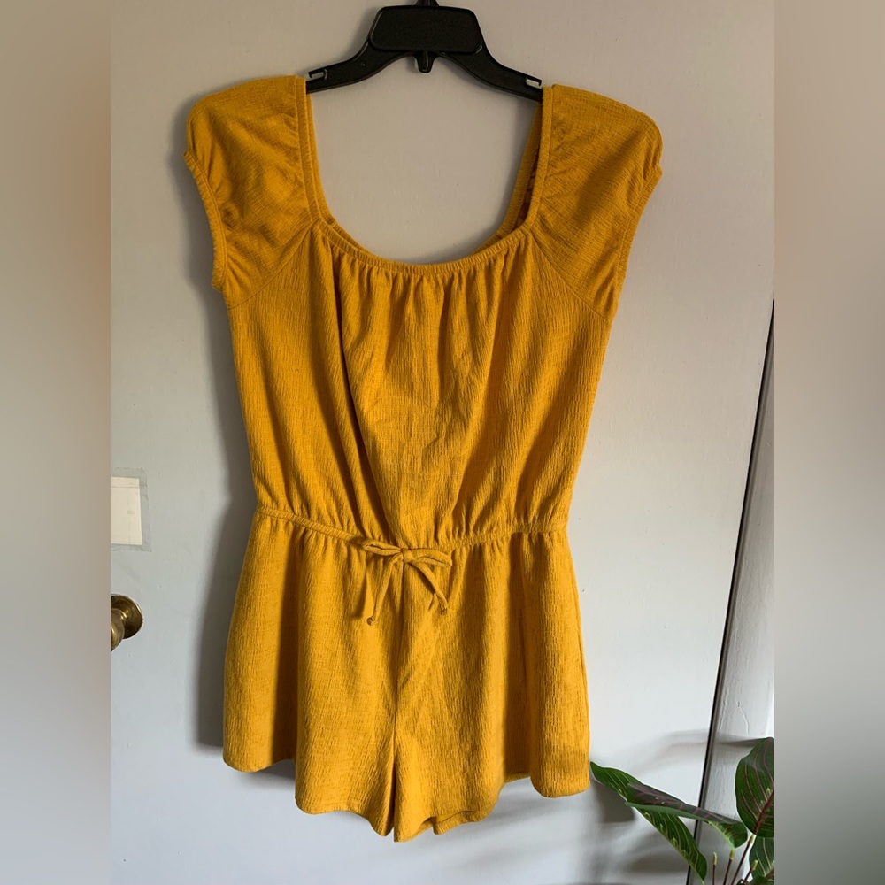 Arizona Yellow Linen Bow Romper